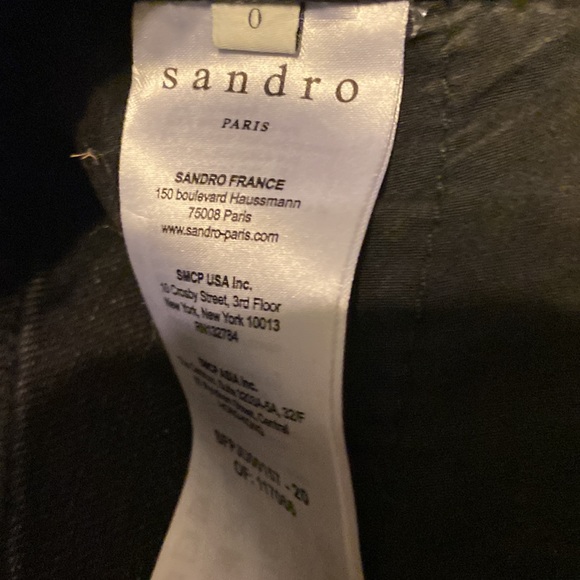 Sandro black raw hem studded mini- size 0 NWOT - Picture 3 of 4